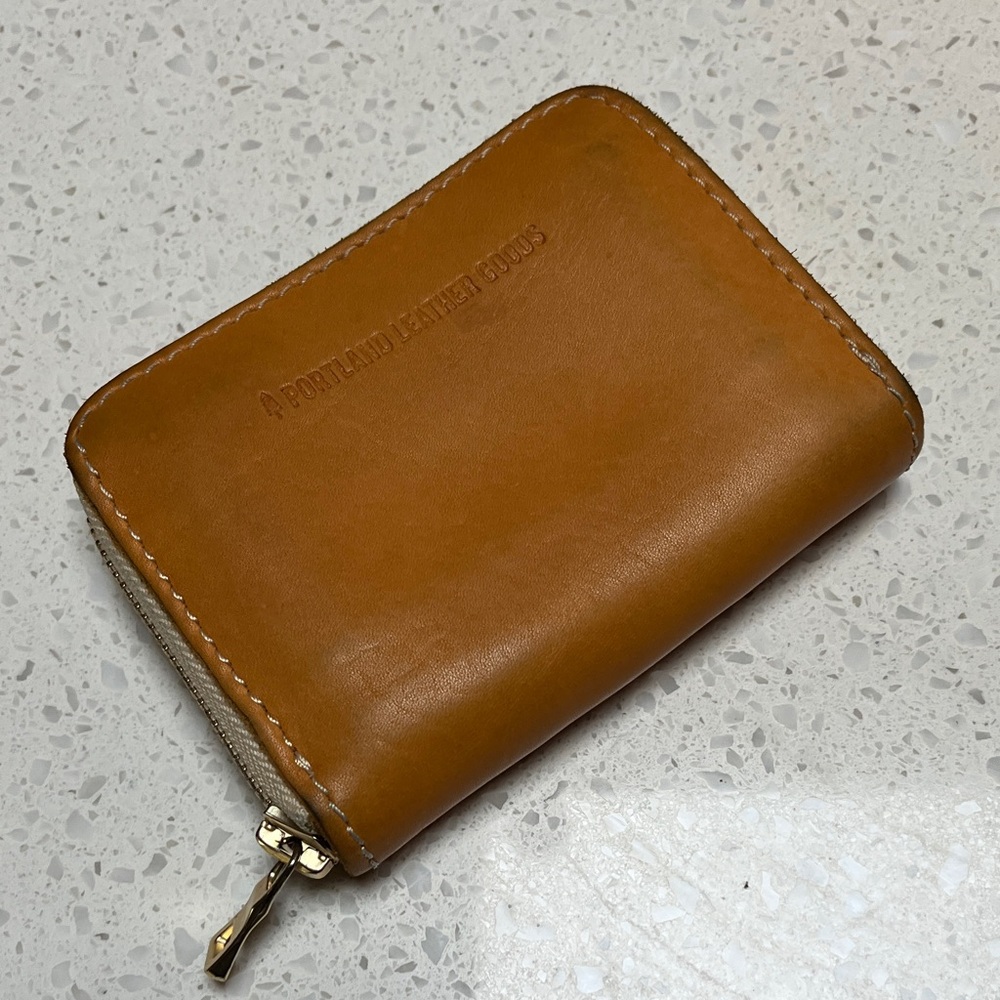 Portland Leather Small Zip Wallet, Sunflower